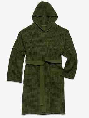 Onsen Supima Waffle Bath Robe, Forest Green, Size S, Unisex